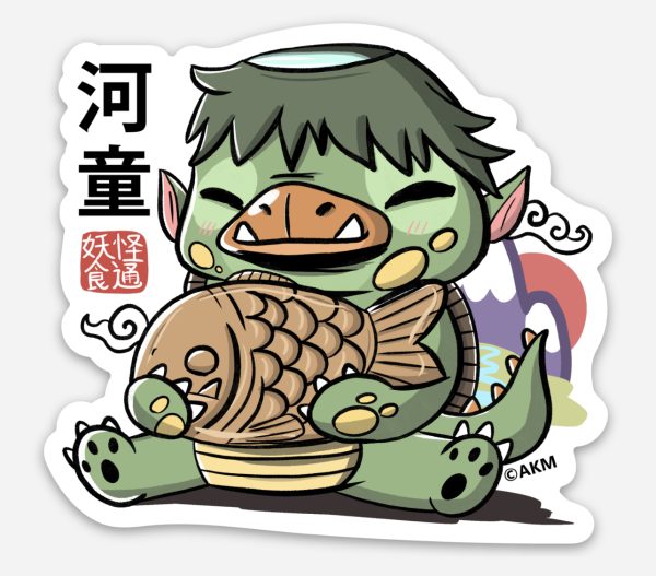 Yokai Foodies - Kappa with Taiyaki Sticker