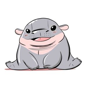 Baby Pygmy Hippo Sticker