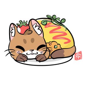 Cat in Omurice Sticker