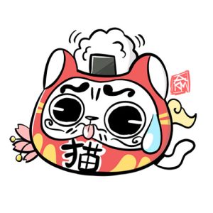 Daruma Cat Sticker