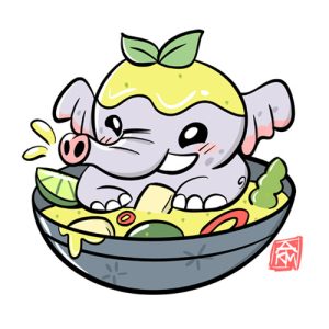 Elephant in Green Curry Sticker