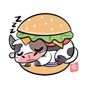 Raw Burger Sticker