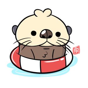 Sea Otter in Lifesaver Sticker