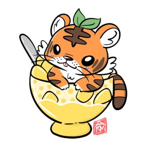 Tiger in Mango Sago Sticker
