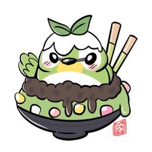 Warbling White Eye in Matcha Bingsoo Sticker